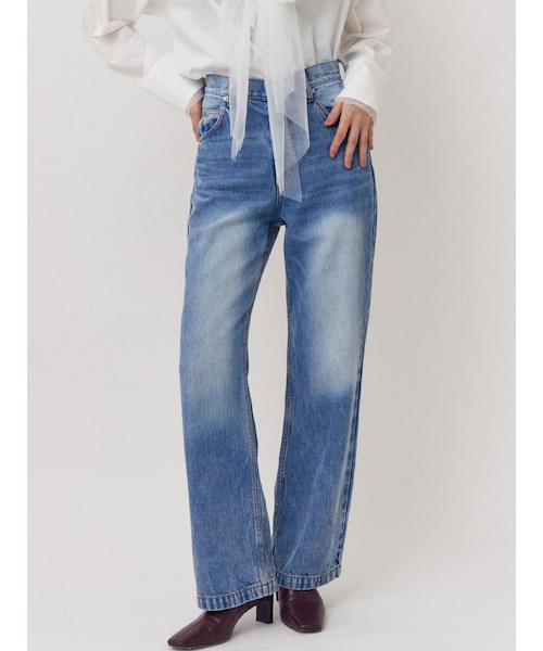 LAGUNAMOON（ラグナムーン）の「スリムストレートデニムパンツ（デニムパンツ・レディース・グレー/ブルー・S/M）」の9枚目の写真