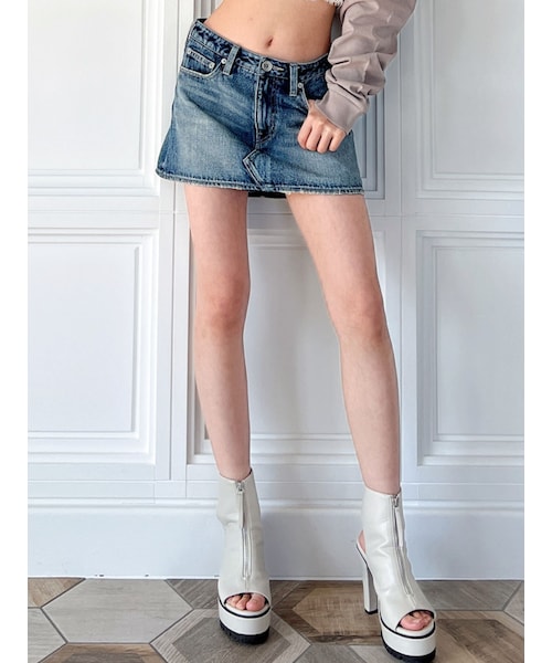 GYDA（ジェイダ）の「Vintageデニムスカートライクショートパンツ（デニムスカート・レディース・ブラック/ブルー/インディゴ・XS/S/M）」の20枚目の写真