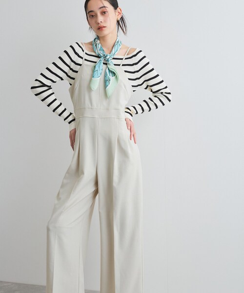 VIS（ビス）の「セットアップサロペット【洗える】（サロペット/オーバーオール・レディース・ブラック/キナリ・F）」の14枚目の写真