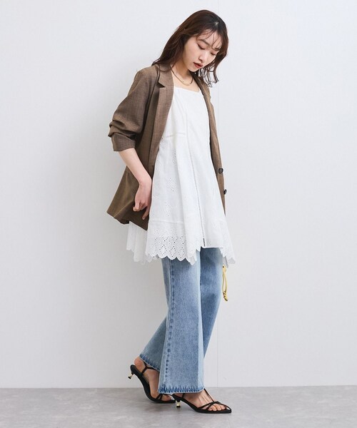 VIS(ビス)の「カットワークレースキャミミニワンピース(ワンピース・レディース・ブラック/オフホワイト・F)」の9枚目の写真