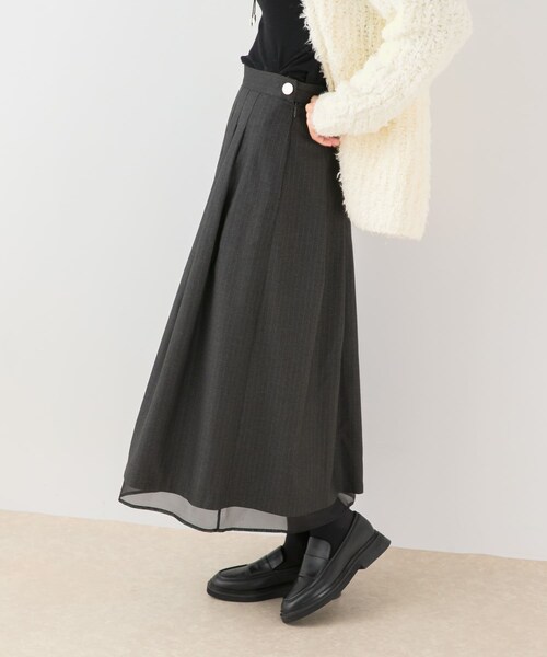 URBAN RESEARCH ROSSO（アーバンリサーチロッソ）の「F by ROSSO　ツイードライクフレアスカート（スカート・レディース・C/GRAY ST/BROWN・36/38）」の4枚目の写真