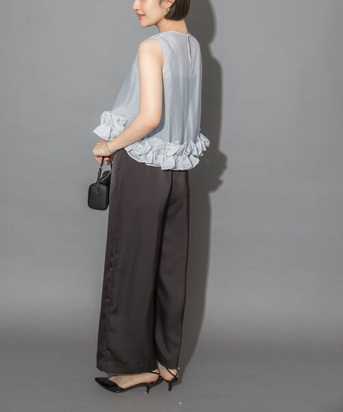 URBAN RESEARCH ROSSO（アーバンリサーチロッソ）の「フリルヘムブラウスセットアップ（つなぎ/オールインワン・レディース・OFF×BK/LBL×BR・Free）」の20枚目の写真