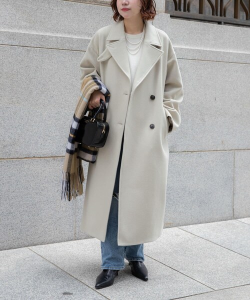 URBAN RESEARCH（アーバンリサーチ）の「スーパー140ウールチェスターコート（チェスターコート・レディース・L.BEIGE/D.GREEN/BLACK・36/38）」の18枚目の写真