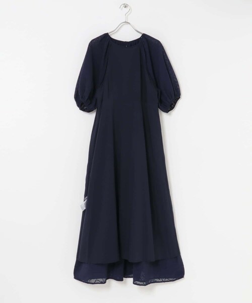 URBAN RESEARCH ROSSO（アーバンリサーチロッソ）の「ジャガードギャザーパフドレス（ワンピース・レディース・BLUE/NAVY・FREE）」の17枚目の写真