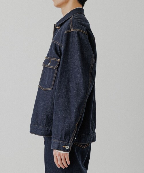 ADAM ET ROPE'(アダムエロペ)の「13oz デニムトラッカーズジャケット / ADAM ET ROPE' JEANS(デニムジャケット・メンズ・ブラック系/ネイビー・L/M/S)」の10枚目の写真