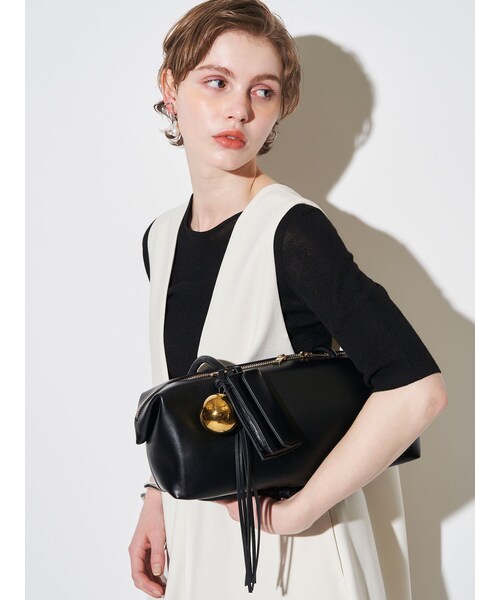 ELENDEEK（エレンディーク）の「FRINGE BOSTON BAG（ボストンバッグ・レディース・アイボリー/ブラック/ボルドー・F）」の8枚目の写真