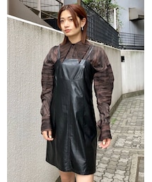 EMODA | ヴィーガンレザーキャミソールワンピース(ワンピース)