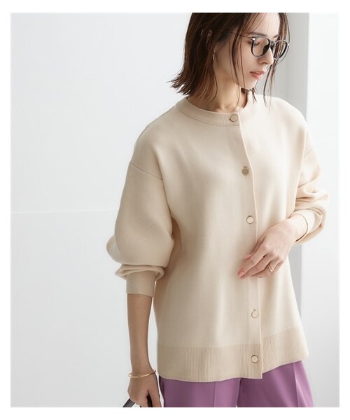 nissen（ニッセン）の「スウェットライクニットカーディガン（カーディガン/ボレロ・レディース・ミルクベージュ/杢グレー/黒/ロイヤルブルー/グレープ/モカベージュ杢/ネイビー杢/ライラック杢/レッド/オートミール杢/アイスブルー・S/M/L/LL/3L/4L/5L/6L）」の20枚目の写真