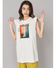 EVRIS | グラフィックルーズノースリーブトップス(Tシャツ/カットソー)