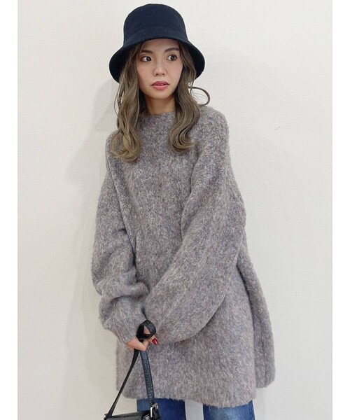 dazzlin（ダズリン）の「ミックスカラーブークレチュニック（チュニック・レディース・パープル/グレー/ブルー/ピンク/アイボリー/ベージュ/モカ・F）」の22枚目の写真