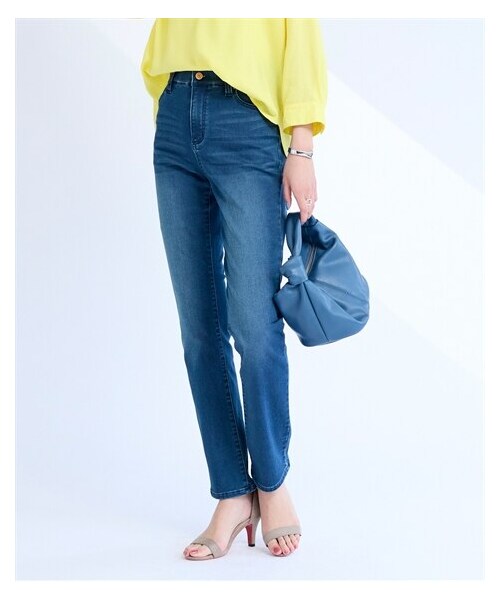 nissen（ニッセン）の「大きいサイズ （吸汗速乾）ストレッチライトオンスデニムストレートパンツ（股下68cm）（ゆったり太もも）（デニムパンツ・レディース・ライトブルー/ユーズドブルー/ネイビー・L/LL/3L/4L/5L/6L/8L/10L）」の15枚目の写真