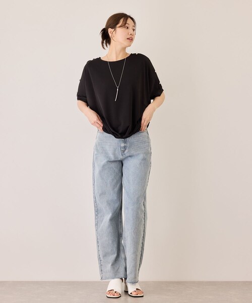 Jayro（ジャイロ）の「金釦裾タックプルオーバー（Tシャツ/カットソー・レディース・ブラック/ホワイト/グリーン/ブルー・M）」の10枚目の写真