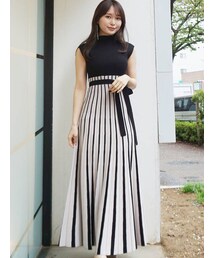 MERCURYDUO | チェンジリブ配色ニットワンピース(ワンピース)