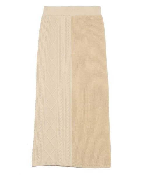 LAGUNAMOON（ラグナムーン）の「ハーフケーブルパターンニットスカート【セットアップ着用可】（スカート・レディース・ホワイト/ピーチ/カーキ・S/M）」の21枚目の写真