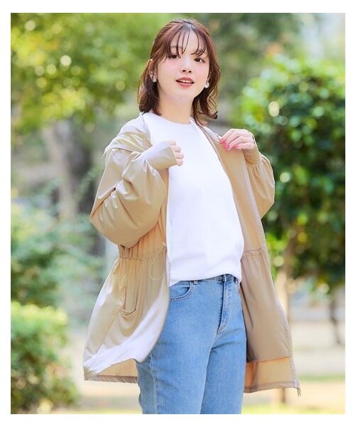 nissen（ニッセン）の「まるっと顔までUVドロストパーカー＜大きいサイズ有＞（パーカー・レディース・ネイビーグレー/黒/グレージュ/ラベンダー・S~M/L~LL/3L~4L/5L~6L/8L/10L）」の11枚目の写真