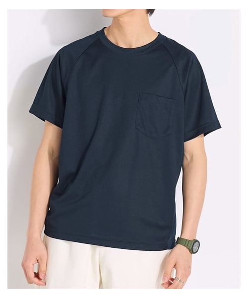 nissen（ニッセン）の「メッシュ半袖Ｔシャツ【大きいサイズ有】　【細見え設計】　吸汗速乾・UVカット　（消臭テープ付）（Tシャツ/カットソー・メンズ・オフホワイト/カーキ/黒/ネイビー/ダークブルー/グレー・M/L/LL/3L/4L/5L/6L/8L/10L）」の5枚目の写真