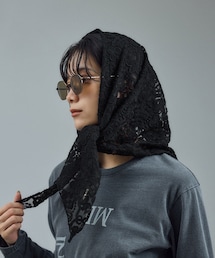 ADAM ET ROPE'（アダムエロペ）の「【J'aDoRe・店舗限定】【R&D.M.Co-OLDMAN'S TAILOR】CROWN MOTIF LACE TRIANGLE STOLE（バンダナ/スカーフ）」