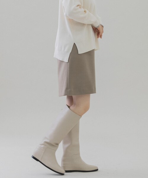 URBAN RESEARCH Sonny Label（アーバンリサーチサニーレーベル）の「メルトン風台形ミニスカート（スカート・レディース・ブラック/ベージュ・36/38）」の16枚目の写真