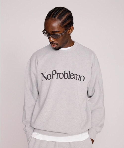 bonjour records（ボンジュールレコーズ）の「No Problemo/ノープロブレモ Sweatshirt（スウェット・レディース・グレー・L/M/S/XL）」の7枚目の写真