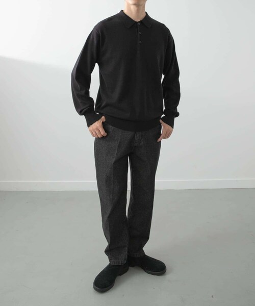 ITEMS URBANRESEARCH（アイテムズ アーバンリサーチ）の「カシミヤ×コットンポロセーター（ニット/セーター・メンズ・GRY/BRD/MOC/BLK・M/L）」の17枚目の写真