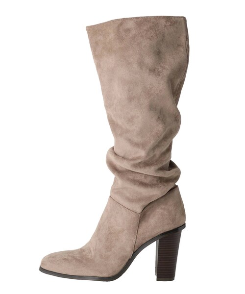 MERCURYDUO（マーキュリーデュオ）の「フェイクスエードソフトロングブーツ（ブーツ・レディース・ブラック/ベージュ・36/38）」の22枚目の写真