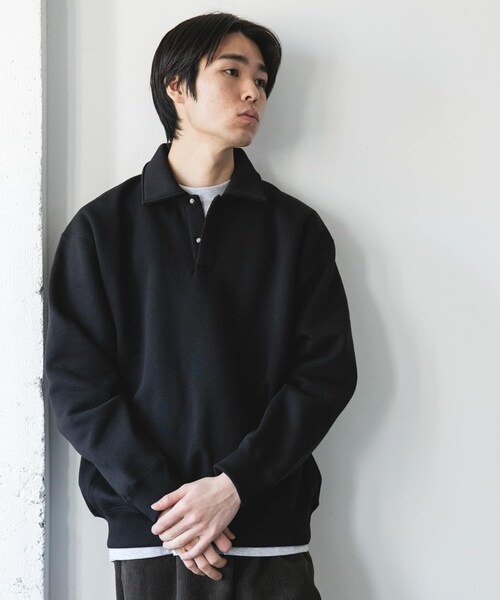 URBAN RESEARCH DOORS(アーバンリサーチドアーズ)の「裏起毛スウェットポロシャツ(スウェット・メンズ・GRAY/NAVY/BLACK・M/L)」の6枚目の写真