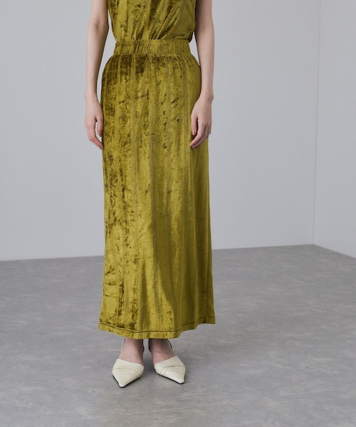 ADAM ET ROPE'（アダムエロペ）の「【Miller for ADAM ET ROPE'】別注 ベロアSkirt（スカート・レディース・グリーン/ネイビー・F）」の12枚目の写真