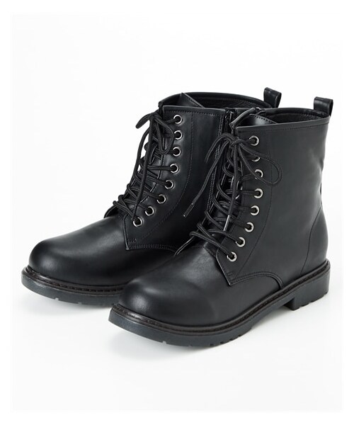 nissen（ニッセン）の「【ゆったり幅広】編上げショートブーツ（低反発中敷）（ワイズ４Ｅ）（ブーツ・メンズ・黒/ダークブラウン/エクリュ・M=23.0~23.5cm/4E/L=24.0~24.5cm/4E/LL=25.0~25.5cm/4E/3L=26.0~26.5cm/4E）」の3枚目の写真