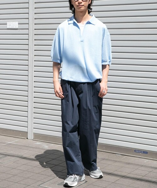 URBAN RESEARCH DOORS(アーバンリサーチドアーズ)の「FORK&SPOON クリンクルワイドパンツ(その他パンツ・メンズ・BEIGE/DARK NAVY・4/5)」の22枚目の写真