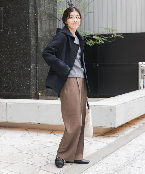 URBAN RESEARCH DOORS（アーバンリサーチドアーズ）の「ショールカラー2WAYショートコート（テーラードジャケット・レディース・CAMEL/NAVY・S/M）」の14枚目の写真