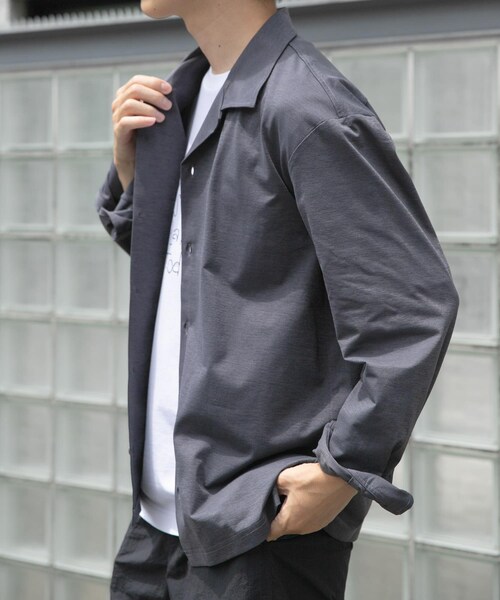 ITEMS URBANRESEARCH（アイテムズ アーバンリサーチ）の「ペーパータッチオープンカラーシャツ（シャツ/ブラウス・メンズ・GRY/KHK/BLK・M/L）」の15枚目の写真