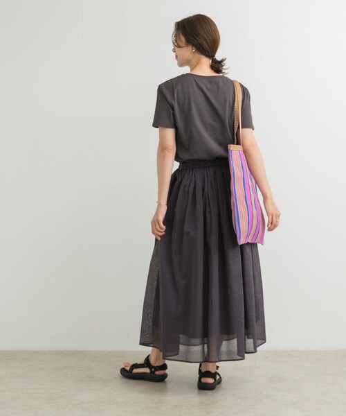 URBAN RESEARCH DOORS(アーバンリサーチドアーズ)の「『UR TECH』ボイルカットドッキングワンピース(ワンピース・レディース・BORDER/PINK/CHARCOAL・M)」の17枚目の写真