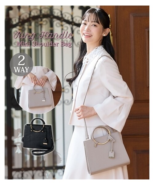 nissen（ニッセン）の「リングハンドル２WAYショルダーバッグ（ショルダーバッグ・メンズ・黒/グレージュ・Y）」の3枚目の写真