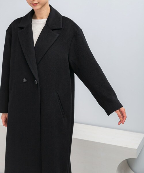 URBAN RESEARCH ROSSO（アーバンリサーチロッソ）の「カシミヤビーバーチェスターコート（チェスターコート・レディース・BLACK・36/38）」の13枚目の写真