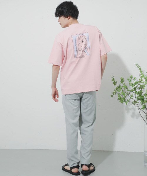 SENSE OF PLACE by URBAN RESEARCH(センスオブプレイスバイアーバンリサーチ)の「ガールグラフィックTシャツ(5分袖)(Tシャツ/カットソー・メンズ・PURPLE/WHITE①/PINK/ORANGE①/WHITE②/ORANGE②/WHITE③/MINT/ORANGE③・M/L)」の22枚目の写真
