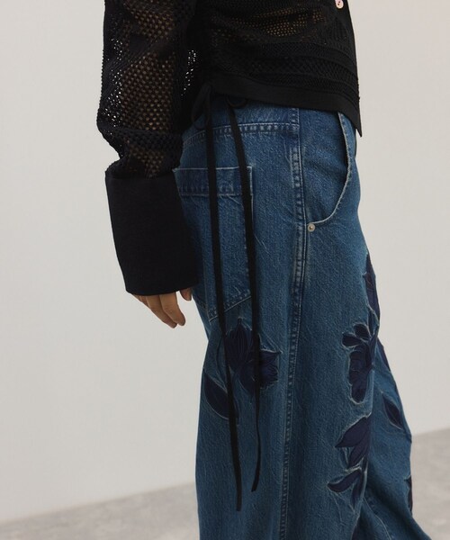 ADAM ET ROPE'(アダムエロペ)の「【サステナブル】クロシェニットシャツ(シャツ/ブラウス・レディース・ブラック/ホワイト・F)」の7枚目の写真