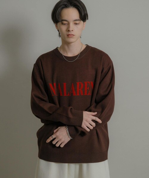 SENSE OF PLACE by URBAN RESEARCH（センスオブプレイスバイアーバンリサーチ）の「ロゴグラフィッククルーネックニット（ニット/セーター・メンズ・BLACK/BROWN/GREIGE・M/L）」の2枚目の写真