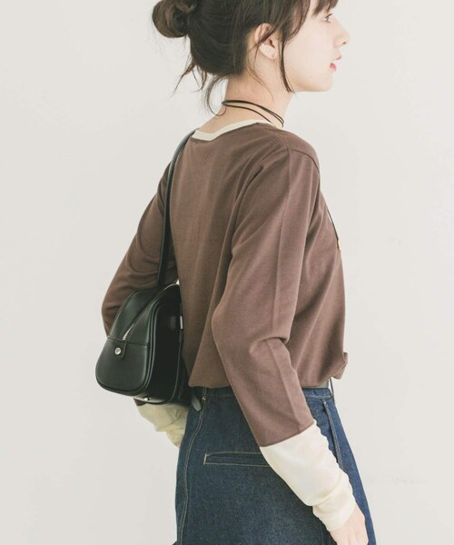 ITEMS URBANRESEARCH（アイテムズ アーバンリサーチ）の「ソデチュールロングスリーブカットソー（Tシャツ/カットソー・レディース・BRN/OFF/BORDER・FREE）」の12枚目の写真