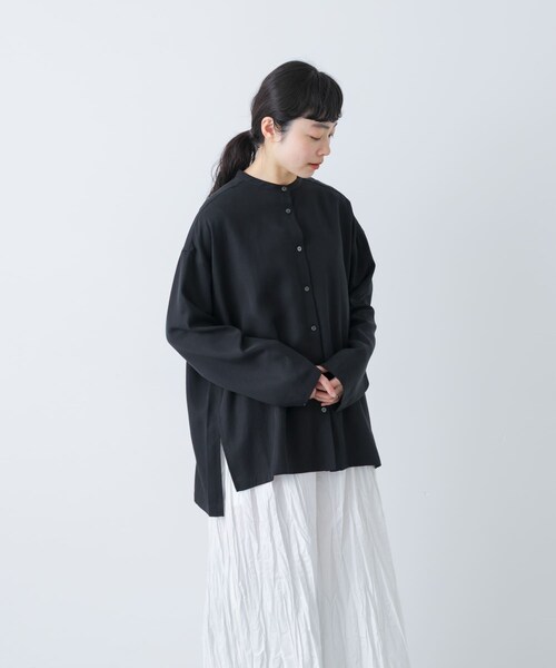 かぐれ（カグレ）の「レーヨンワイドシャツ（シャツ/ブラウス・レディース・BROWN/BLACK・Free）」の9枚目の写真