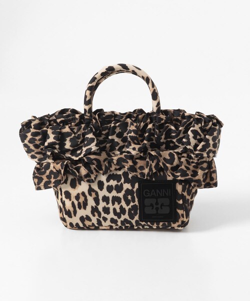 URBAN RESEARCH（アーバンリサーチ）の「GANNI　MINI SHOPPER RUFFLE PRINT（クラッチバッグ・レディース・LEOPARD・-）」の3枚目の写真
