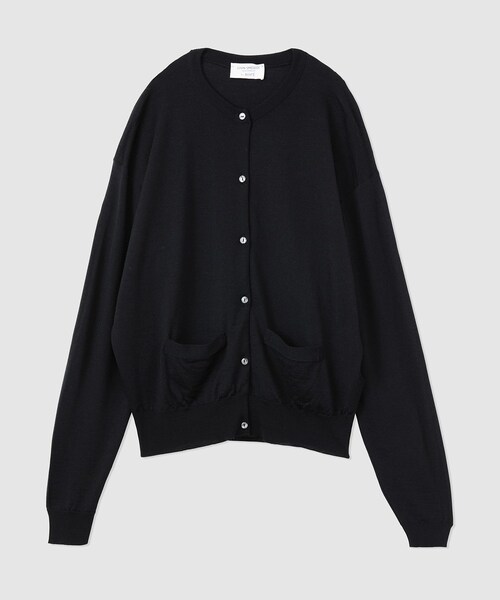 ROPE'（ロペ）の「JOHN SMEDLEY別注 CD（ジョンスメドレー別注/天竺ニットカーディガン）（カーディガン/ボレロ・レディース・ブラック/チャコール/ライトグレー/ベージュ/ワイン・36/38）」の3枚目の写真