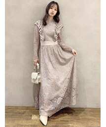 dazzlin | レースフリルフレアワンピース(ワンピース)