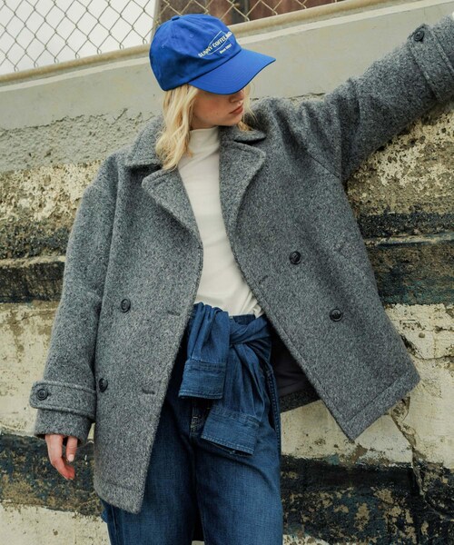 URBAN RESEARCH Sonny Label（アーバンリサーチサニーレーベル）の「ウールライクカーリーシャギーコクーンコート（テーラードジャケット・レディース・エクリュ/グレー/チャコール・FREE）」の18枚目の写真
