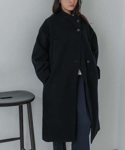 URBAN RESEARCH（アーバンリサーチ）の「スーパー100ウールスタンドカラーコート（テーラードジャケット・レディース・KHAKI/BROWN/D.NAVY・FREE）」の12枚目の写真