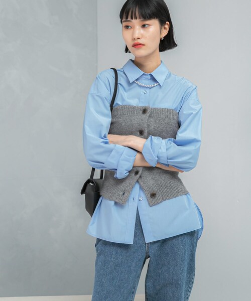 URBAN RESEARCH ROSSO（アーバンリサーチロッソ）の「エアリーニットボタンデザインビスチェ（ニット/セーター・レディース・GRAY/BLACK・Free）」の15枚目の写真