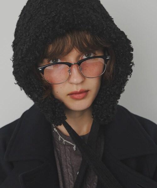 SMELLY（スメリー）の「ループボアボンネット（ニットキャップ/ビーニー・レディース・BEG/BLK・-）」の4枚目の写真