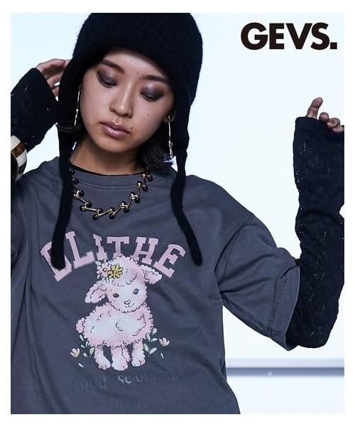 nissen（ニッセン）の「綿100％ピグメント染グラフィックプリントTシャツ＜大きいサイズ有＞GEVS.（Tシャツ/カットソー・レディース・モカ/チャコール/ヴィンテージモカ/ヴィンテージチャコール・M/L/LL/3L/4L/5L/6L/8L/10L）」の5枚目の写真