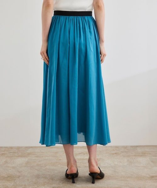 ROPE'（ロペ）の「【洗える】コットンシルクスカート（スカート・レディース・ブラック/ベージュ/ターコイズ・F）」の19枚目の写真