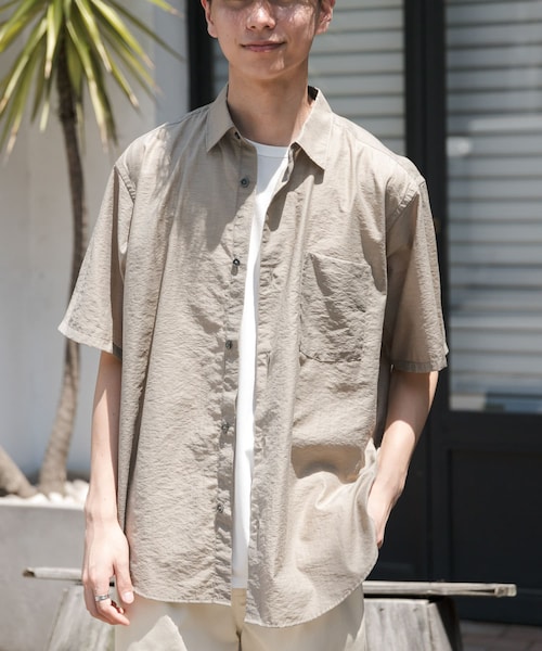 URBAN RESEARCH DOORS(アーバンリサーチドアーズ)の「FORK&SPOON Nylon Wool シャツ(シャツ/ブラウス・メンズ・BLACK/TAUPE・4/5)」の2枚目の写真