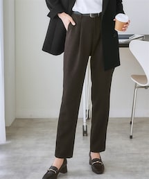 7days Life Styling | 【レディーススーツ】セットアップ対応洗えるウール調ストレッチテーパードパンツ（上下別売）(スーツパンツ)